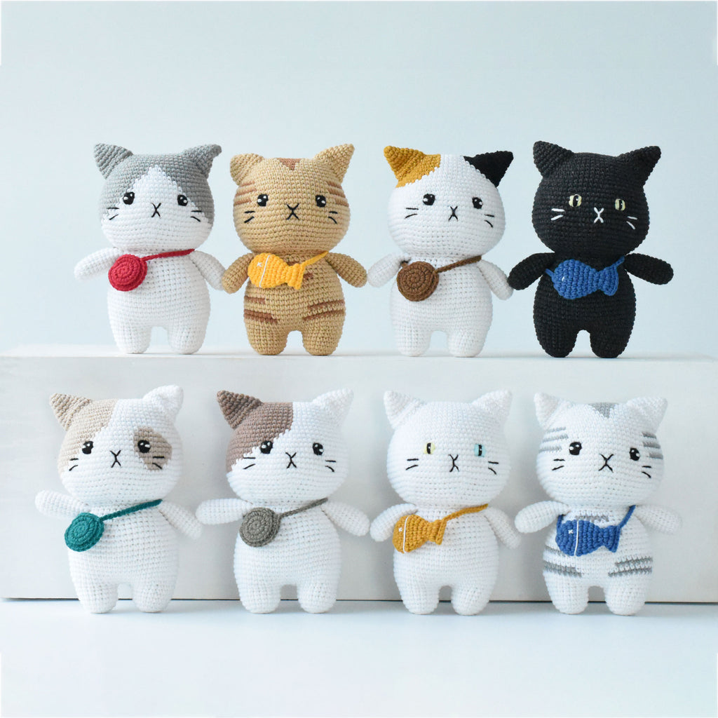 Amigurumi Kitten Stuffed Crochet - Tabby Crochet Cat - Calico Cat Crochet - Bicolor Cat Toy - Tuxedo Cat Crochet