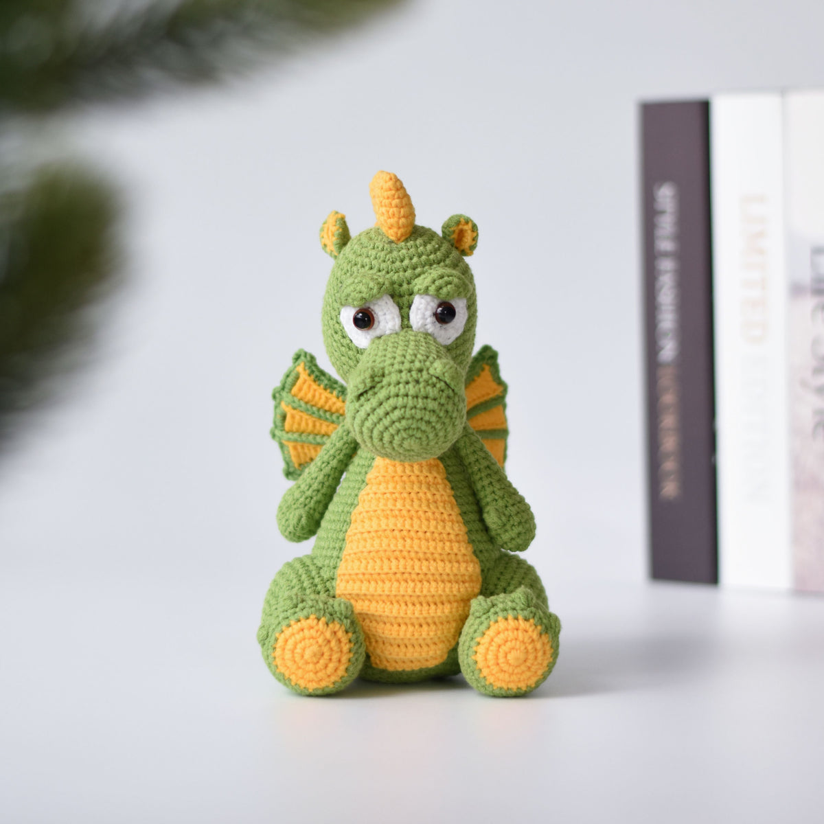 Drake Dragon Amigurumi Stuffed Toy - Green Dragon Crochet Handmade- Gi