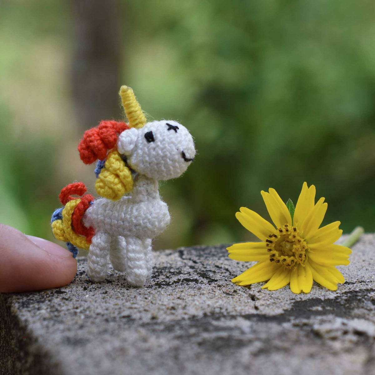Tiny Unicorn Crochet Amigurumi Unicorn, Rainbow hair Micro crochet  Handmade Toy, Unicorn Gift