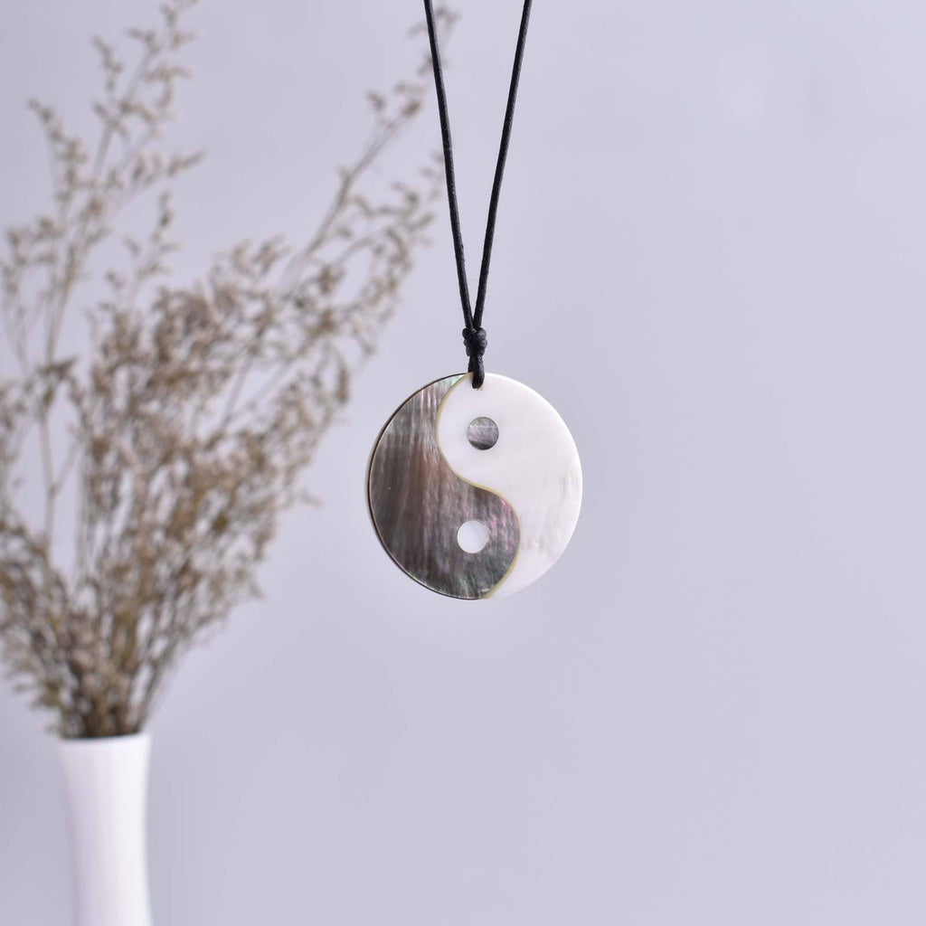 Sea Shell Chinese Yin Yang Charm Pendant Necklace Jewelry 2.5mm 5mm - Saigonmade