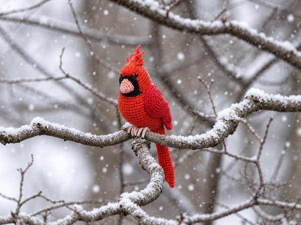 A Crochet Cardinal and a Letter for Winter