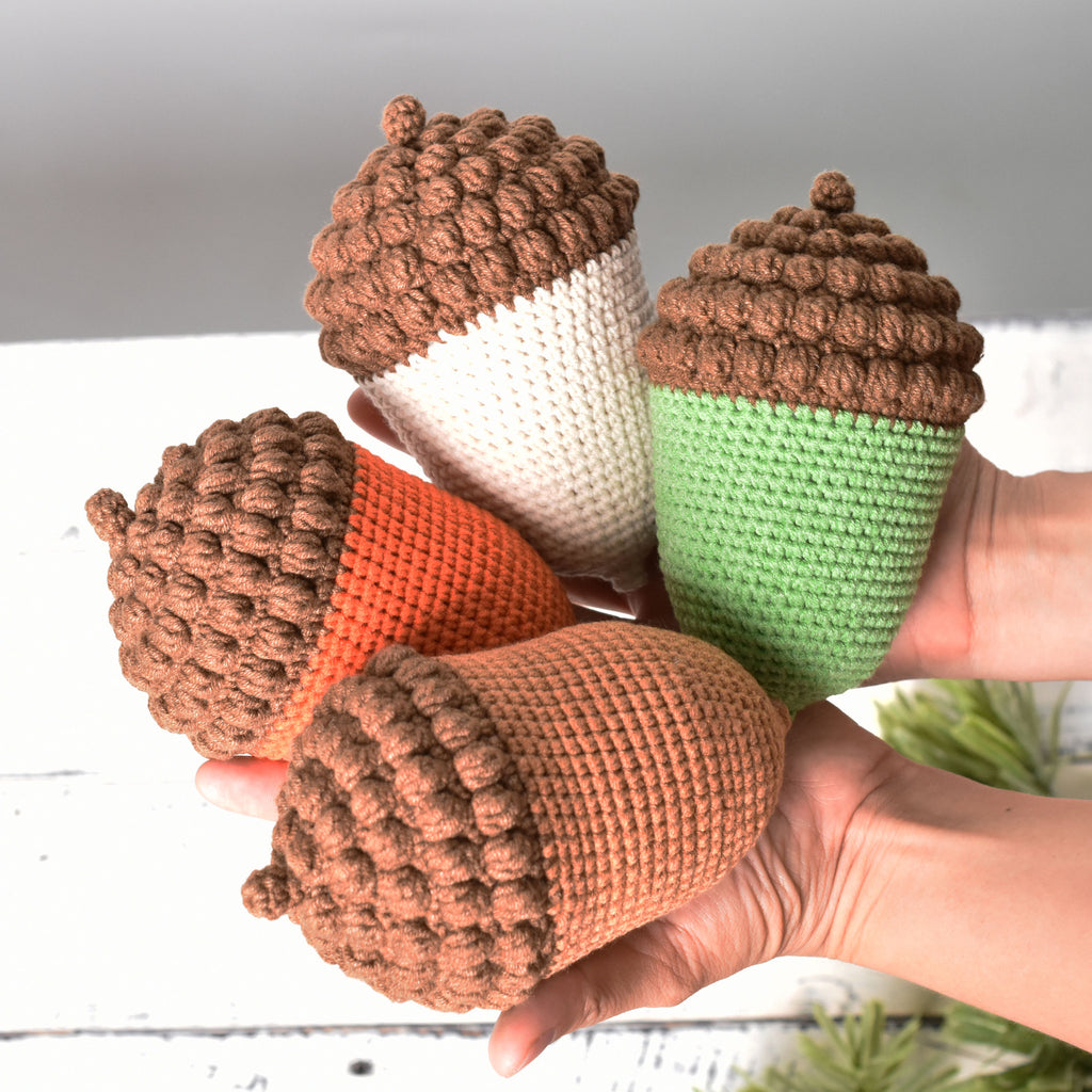 Acorn With Bell Inside - Crochet Acorn  Amigurumi- Stuff Acorn Toy - Best For Christmas Gift