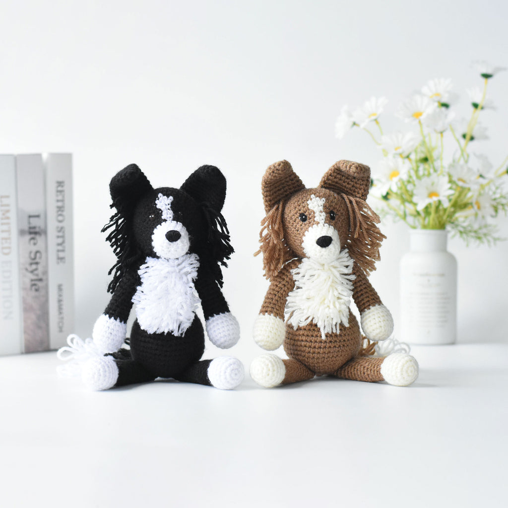 Border Collie Finished Crochet Toy - SheepDog Amigurumi Stuffed Plush Toy -Border Collie Dog Lovers Gift