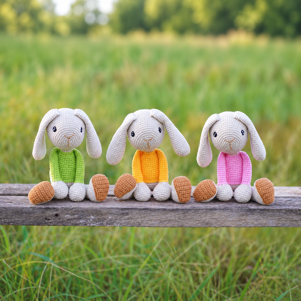 Handmade Crochet Bunny with Long Ears - Easter Gift for Rabbit Lovers