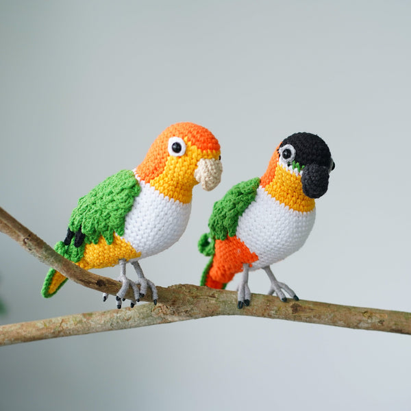 Crochet Caique Parrot Stuffed Toy: Handmade Amigurumi Decoration