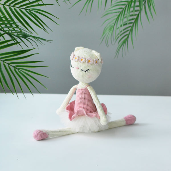 Cat Ballerina Crochet Doll, Amigurumi Stuffed Soft Toy - Baby Girl Gift Idea