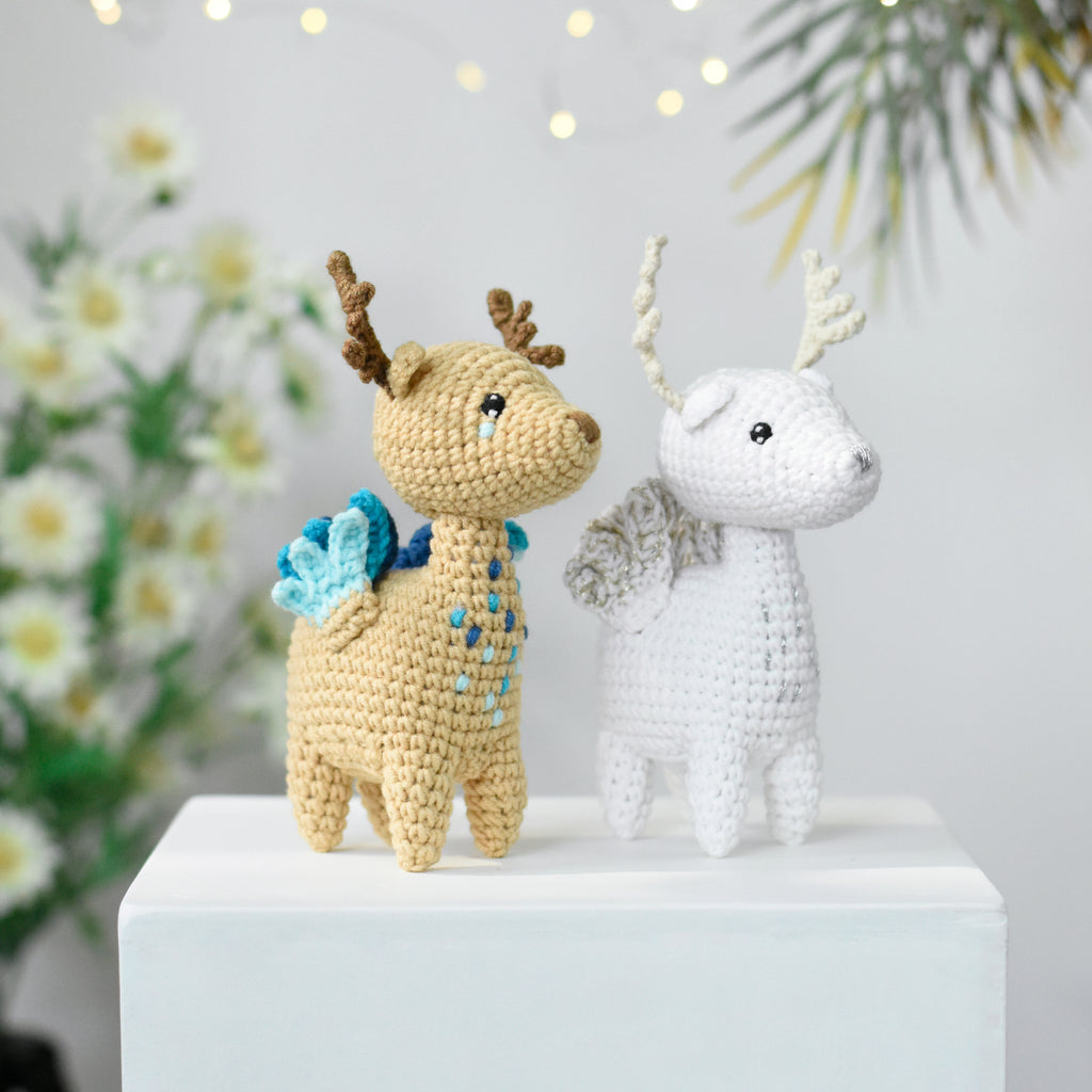 The Little Peryton Deer Crochet - Cute Deer Crochet With The Little Wings - Deer Crochet Amigurumi - Atlantis Creature Crochet