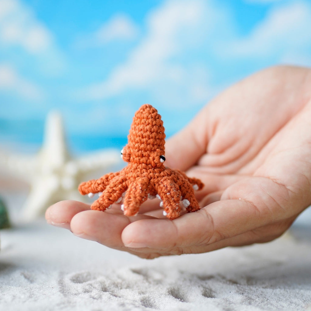 Crochet Common Octopus Amigurumi, Cute mini octopus, Aquarium Decor, Crochet Sea Creature Plush Toy