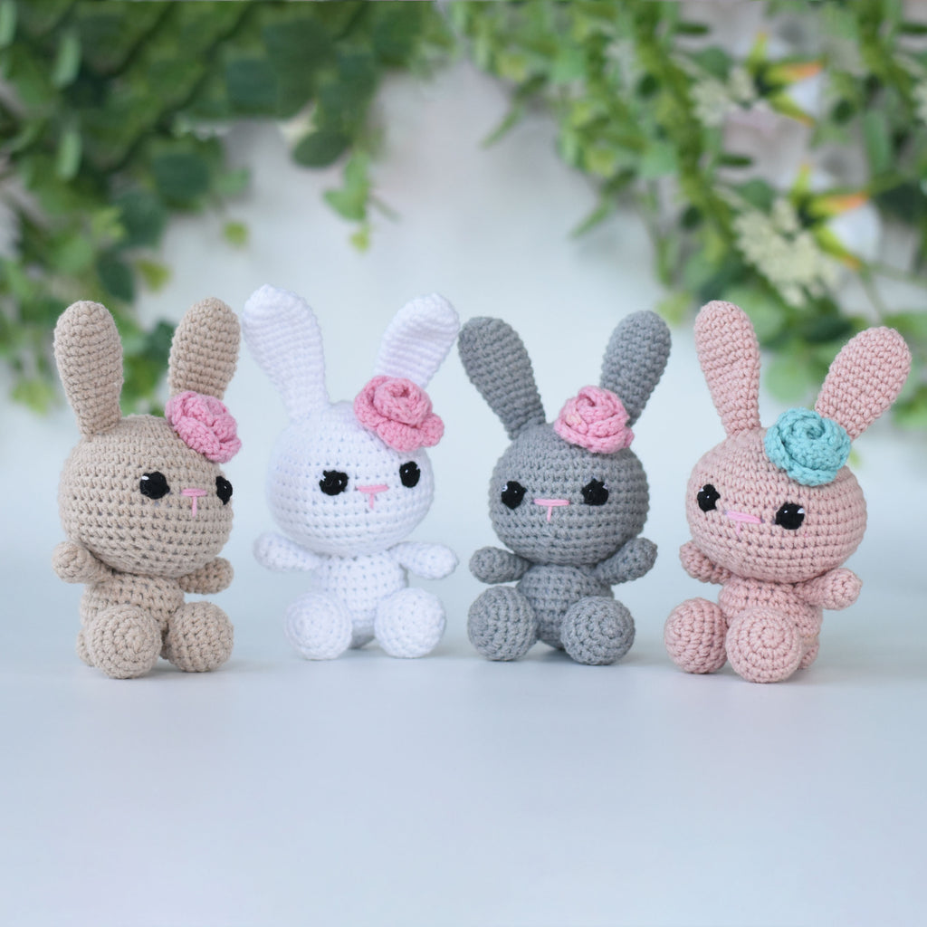 Crochet Bunny Rabbit Toy - Soft Crochet Bunny Doll - Bunny Amigurumi Stuffed Gift - Free Custom Color