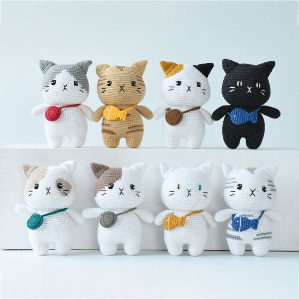 Amigurumi Kitten Stuffed Crochet - Tabby Crochet Cat - Calico Cat Crochet - Bicolor Cat Toy - Tuxedo Cat Crochet