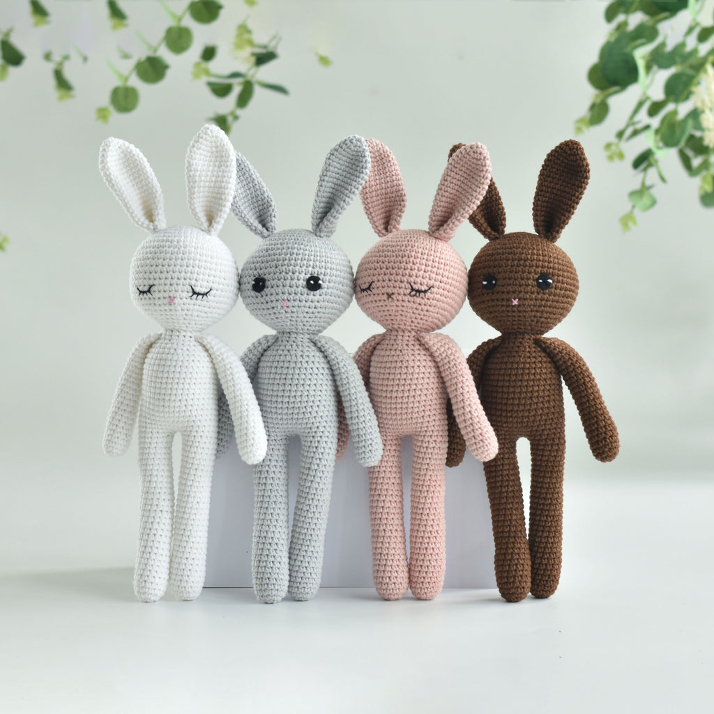 Bunny Crochet Stuffed Gift - Rabbit Amigurumi Toy - Bunny Baby Shower Gift - Rabbit Soft Doll - Newborn Bunny Gift - Free Custom Bunny Color