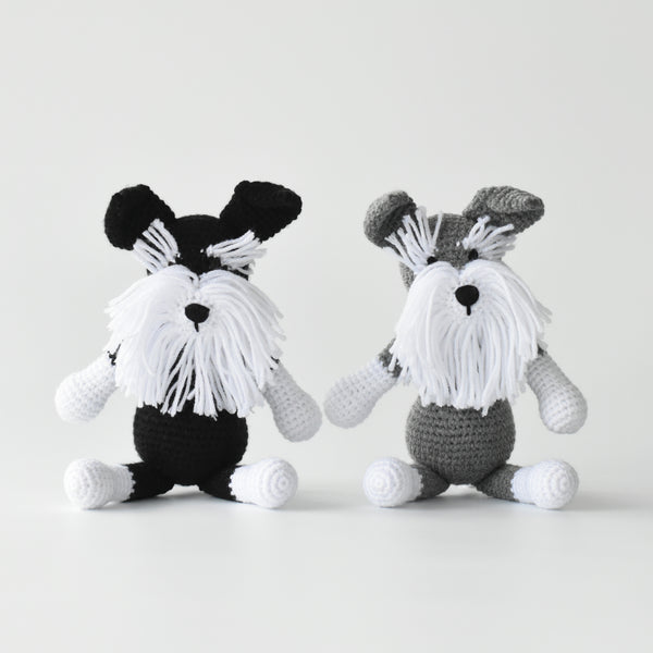 Schnauzer Dog Amigurumi Animal Crochet Stuffed Dog Kid Plush Toy High Quality