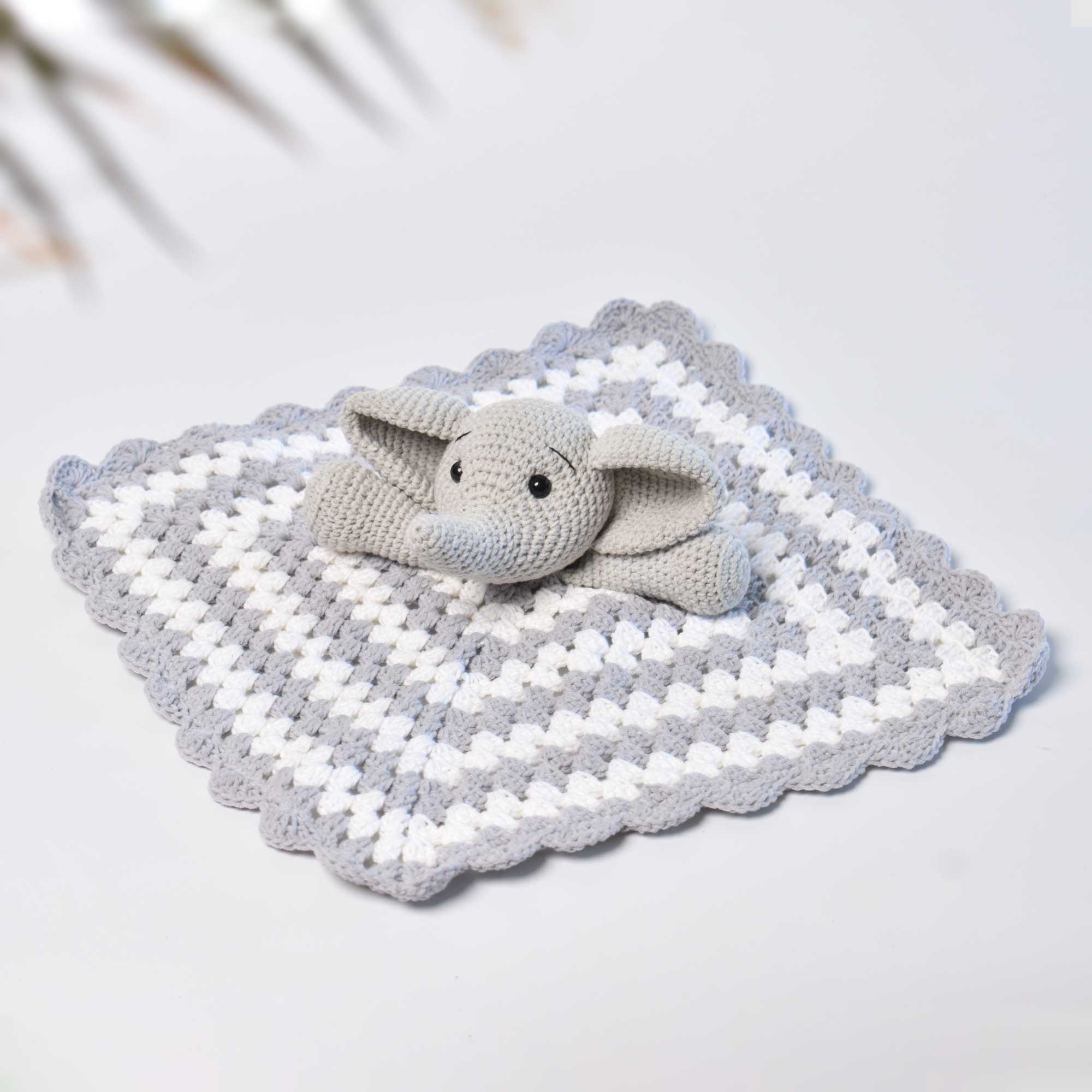 Crochet Elephant Blanket Sleepy Elephant Lovey Crochet Gift Securi