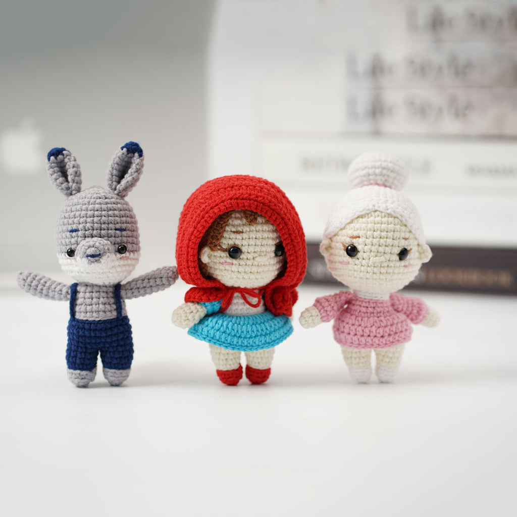 Little Red Riding Hood Amigurumi doll, Crochet Mini Little Red toy, Little Red Riding Hood keychain, Fairy tail plush toy. tail