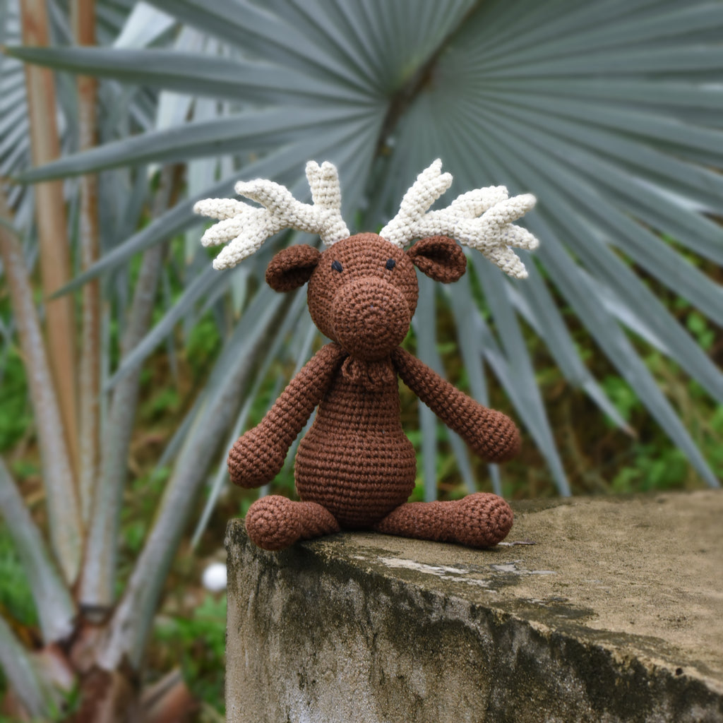 Moose Crochet Stuffed Toy - Elk Amigurumi Crochet Gift - Deer Crochet Christmas Toy - Moose Gift Idea