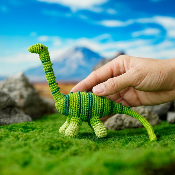 Amigurumi Diplodocus, Mini Dino figurine, Crochet Dinosaur Finished Toy, Miniature Dinos, Dinosaur Toddler Toys, Desk Decor