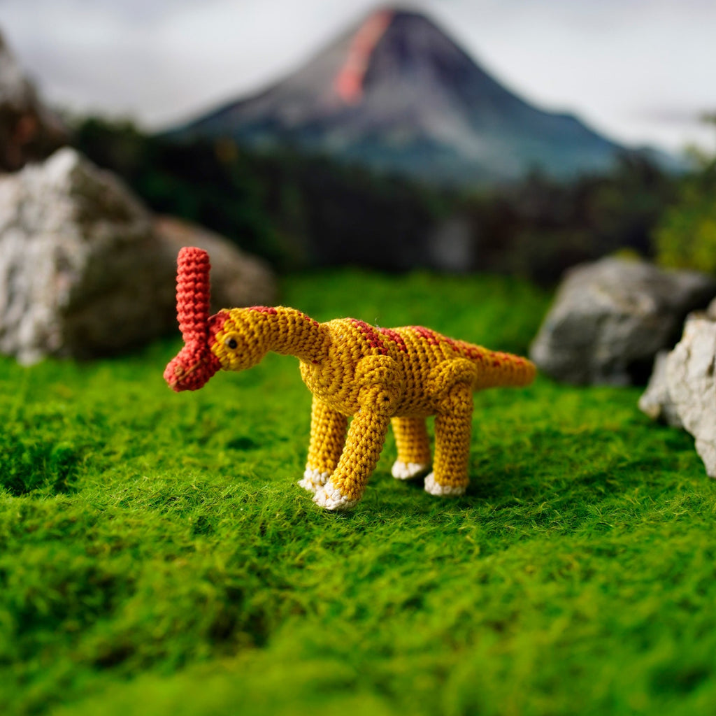 Crochet Parasaurolophus dinosaur toy, Miniature Dinosaur Decor,  Mini Jurassic World, Dinosaur Lovers Gift