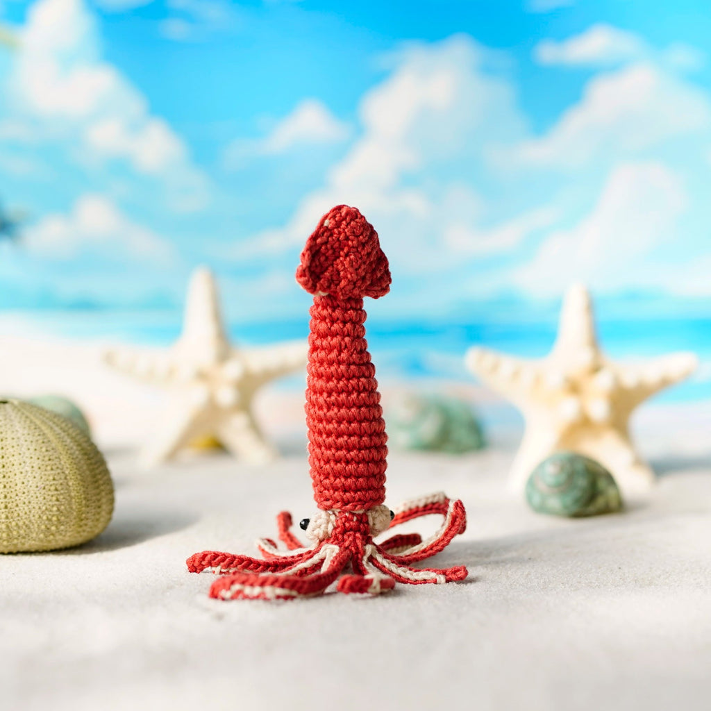 Miniature Giant squid crochet, Crochet squid toy, Amigurumi squid, Mini stuffed sea animals, sea crochet plush decor,