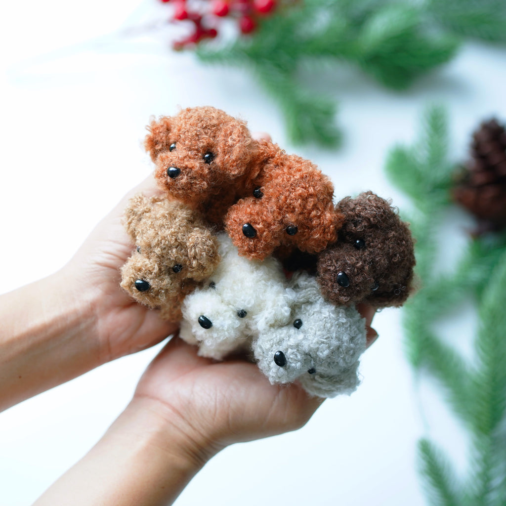 Crochet Mini Poddle dog, Miniature Toy Poodle Dog, Amigurumi Curly-hair dog, Poodle Dog Plush, Finished stuffed mini dog Gift for Dog lovers