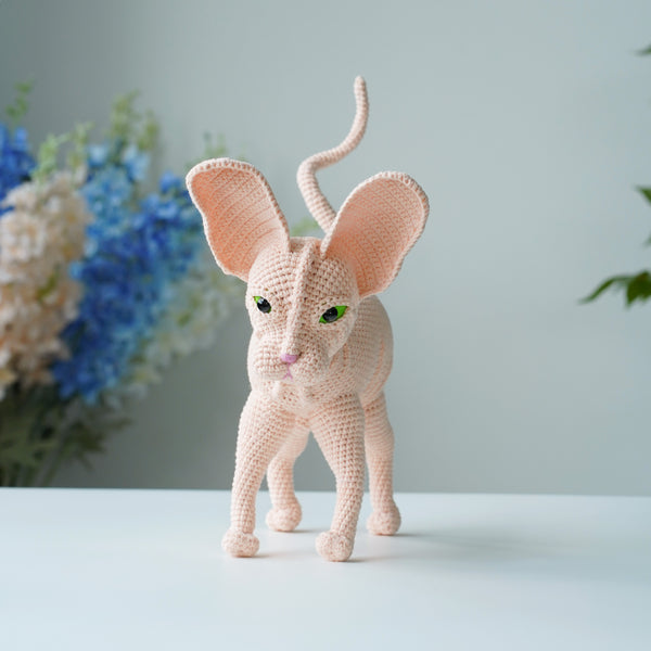 Sphynx Cat Stuffed Crochet - Finished Sphynx Cat Crochet - Free Custom Color