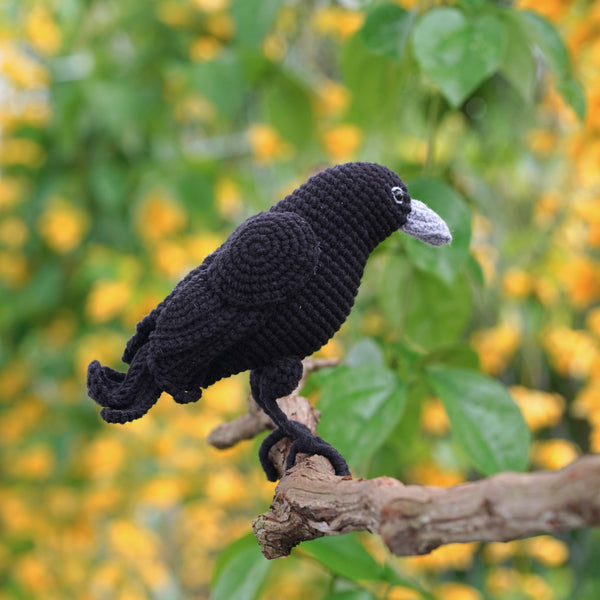 Amigurumi Raven: Crochet Black Crow Plush - Gothic Halloween Decor