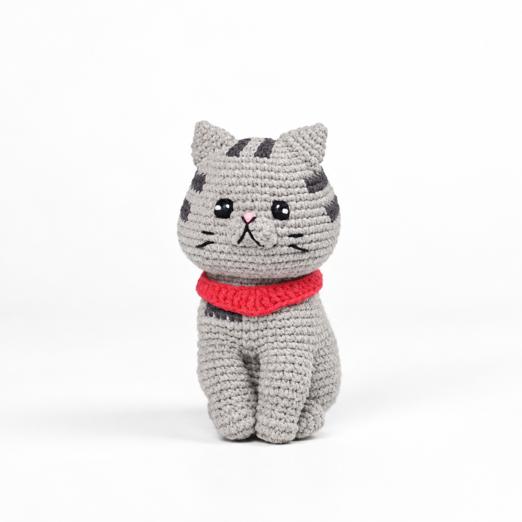 Handmade Grey Tabby Cat Plush