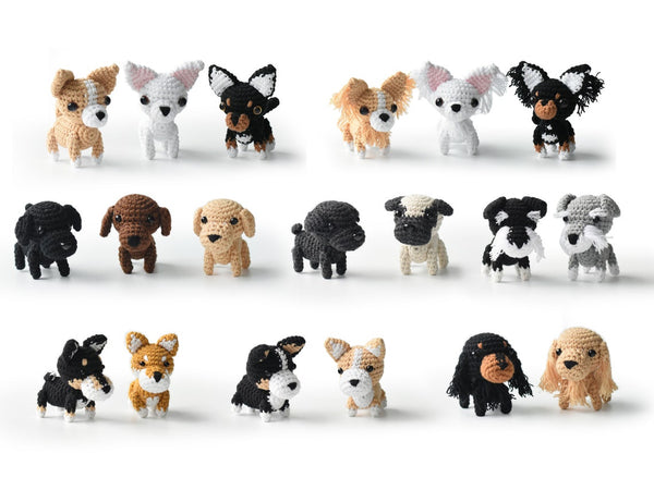 Mini Dogs Crochet Amigurumi - Mini Corgi , Mini Dalmatian, Mini Shiba Inu, Mini Labrador, Mini Cocker Spaniel, Mini Chihuahua, Mini Pug...