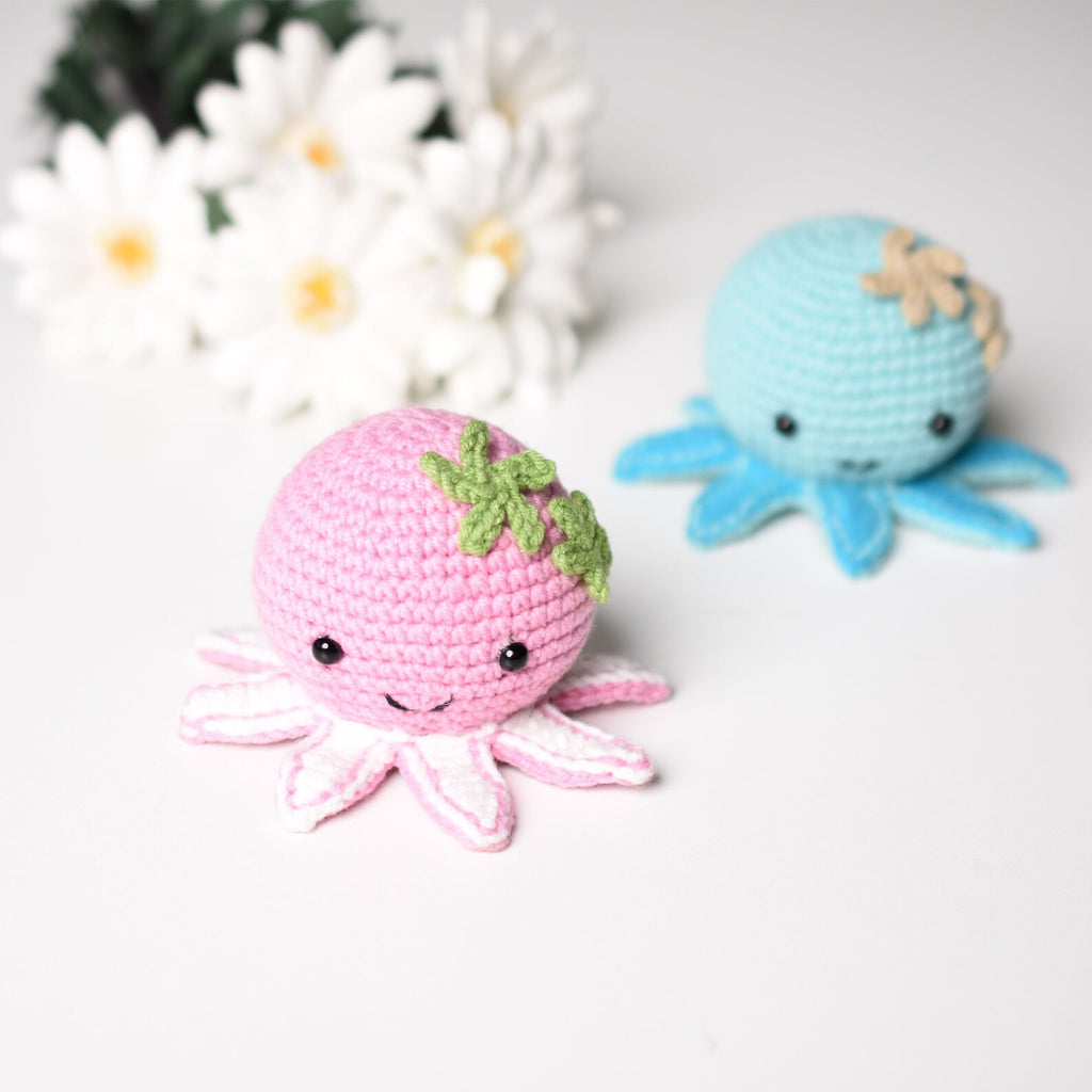 Mini Crochet Octopus Amigurumi, Handmade Kawaii Sea Animal, Cute Ocean Plushie, Small Octopus Gift