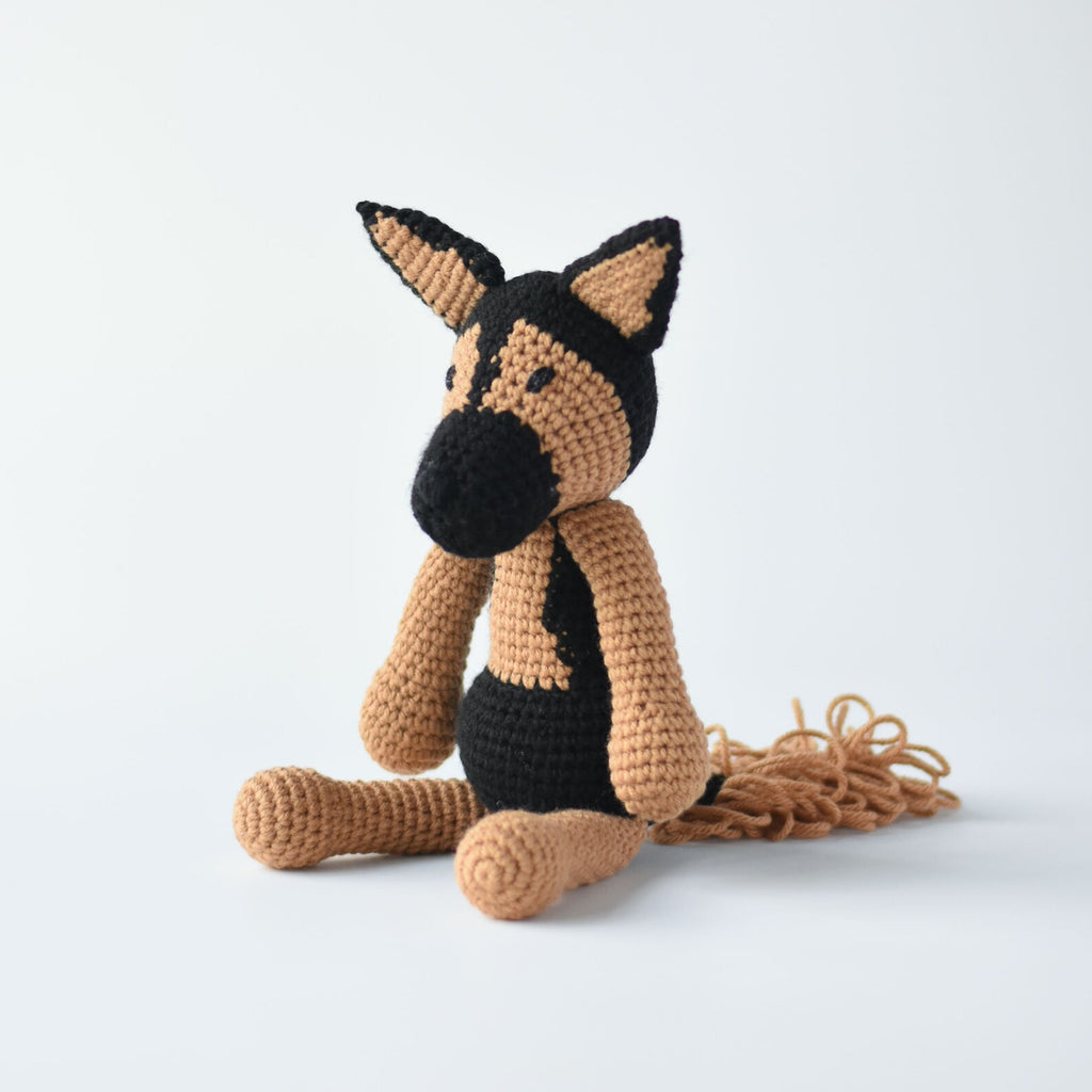 German Shepherd Crochet Dog, Handmade Amigurumi Puppy, Stuffed Animal Plush Toy, German Shepherd Lover Gift, Pet Memorial Gift
