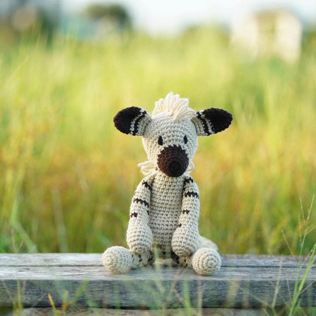 Crochet Hyena Plush, Handmade Safari Amigurumi for Wildlife Lovers