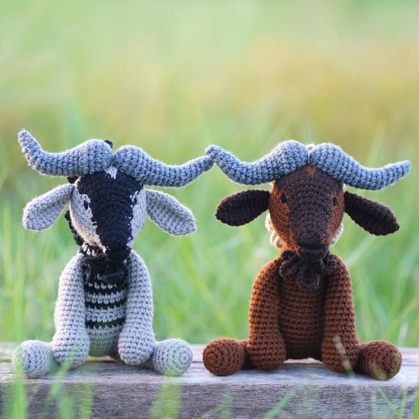 Crochet Wildebeest Plush, Handmade Amigurumi Gnu, African Safari Animal, Wildlife Lover Gift, Safari Nursery Decor