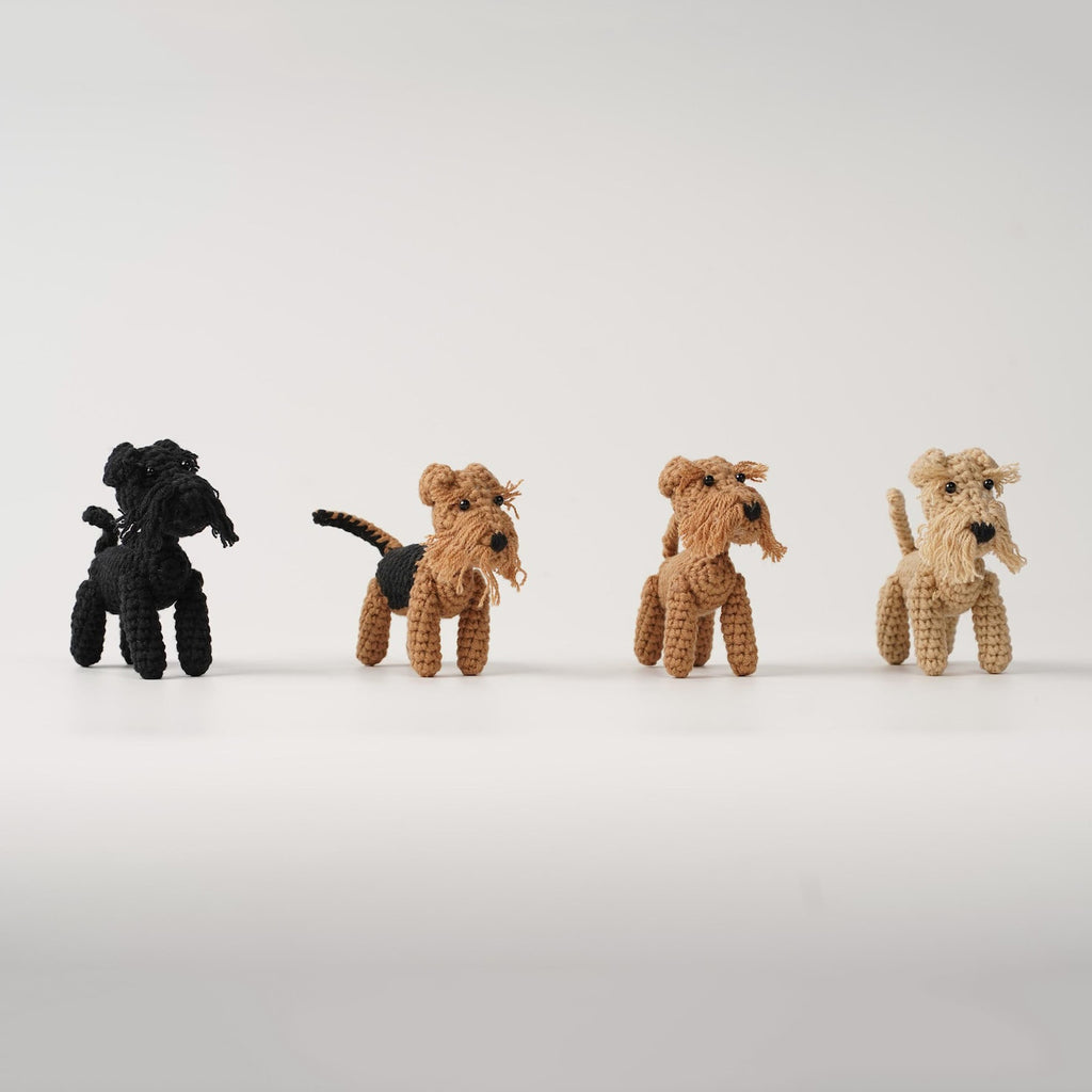 Crochet Airedale Terrier Dog, Mini Welsh Terrier Amigurumi, Handmade Dog Figurine