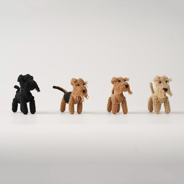 Crochet Airedale Terrier Dog, Mini Welsh Terrier Amigurumi, Handmade Dog Figurine