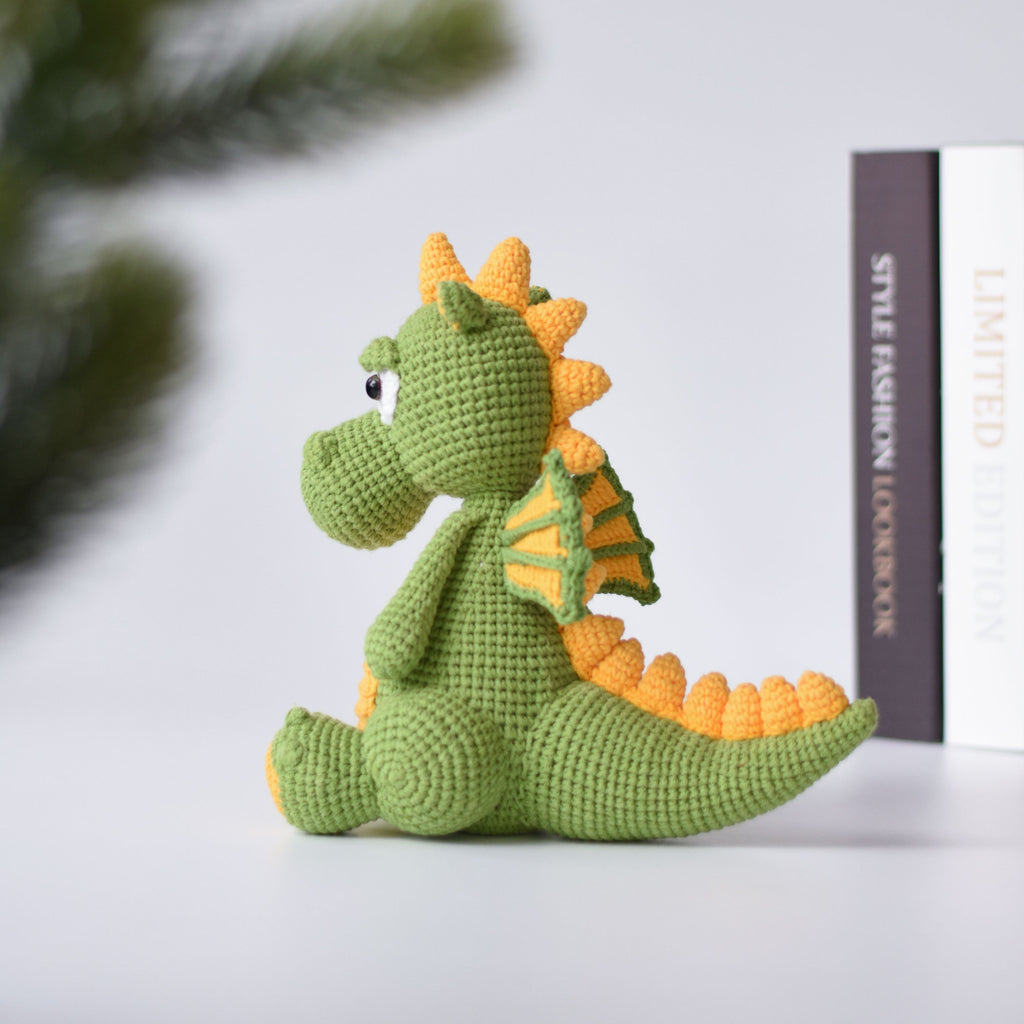 Drake Dragon Amigurumi Stuffed Toy - Green Dragon Crochet Handmade- Gi