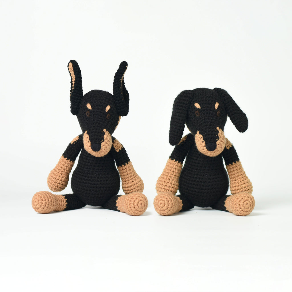 Doberman Finished Crochet Toy - Great Dane Amigurumi Toy - Doberman Lover Gift Idea