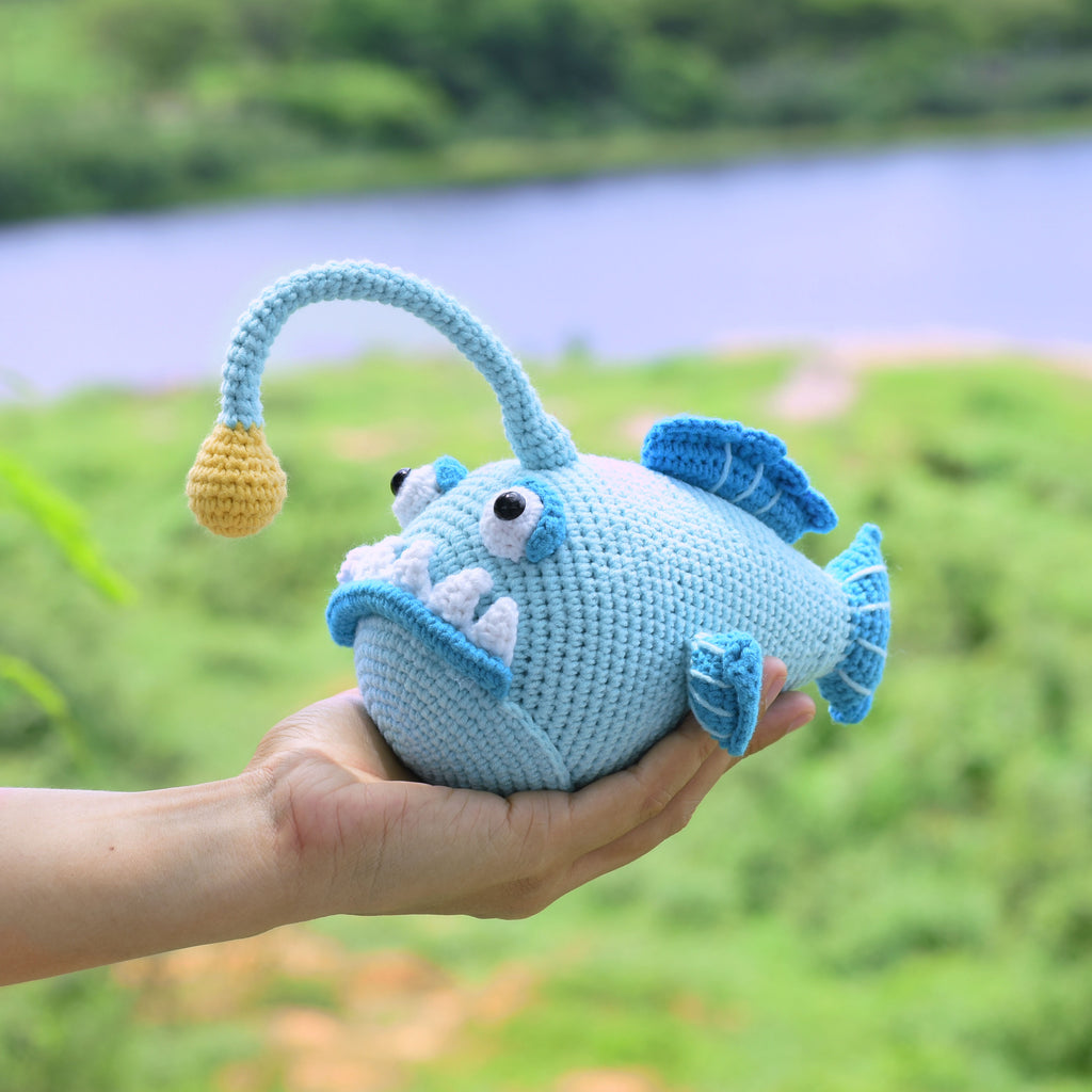 Amigurumi Crochet Angler Fish, Sea Creature, crochet toy, Stuffed Fish