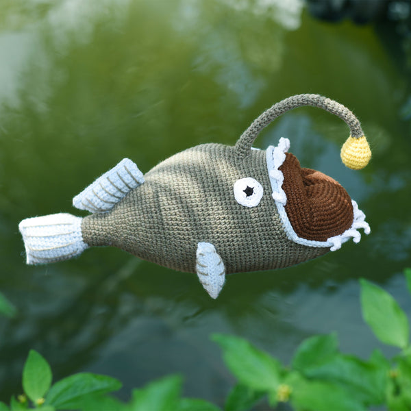 Angler Fish Stuffed Crochet Amigurumi - Handmade Sea Creature Crochet - Custom Angler Fish Color