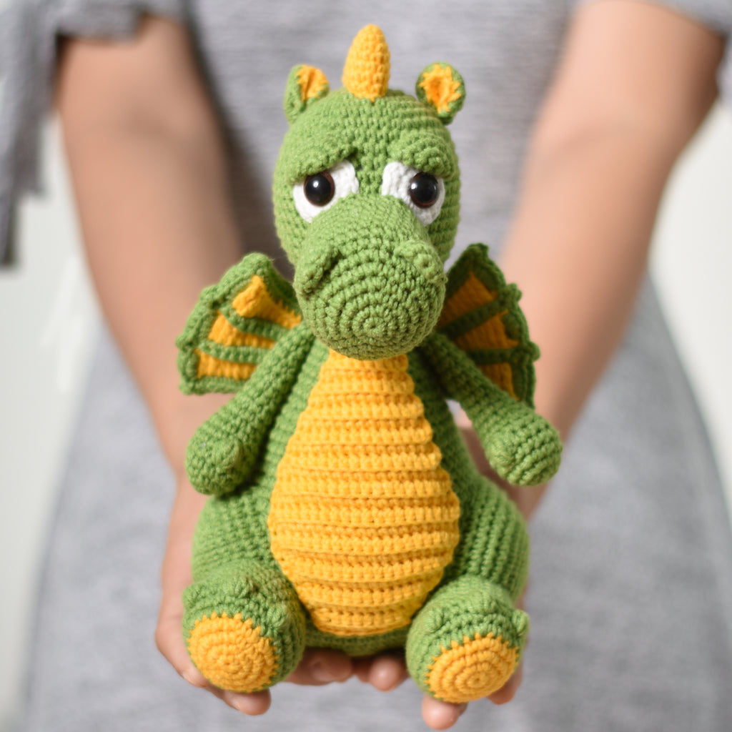 Drake Gragon Amigurumi Stuffed Toy - Green Dragon Crochet Handmade- Gift For Kid - SaiGonDoll