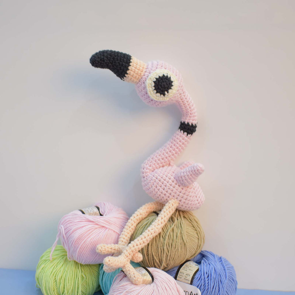 Baby Flamingo - Handmade Crochet Animal - Stuffed Amigurumi Toy - Gift For Kid - SaiGonDoll