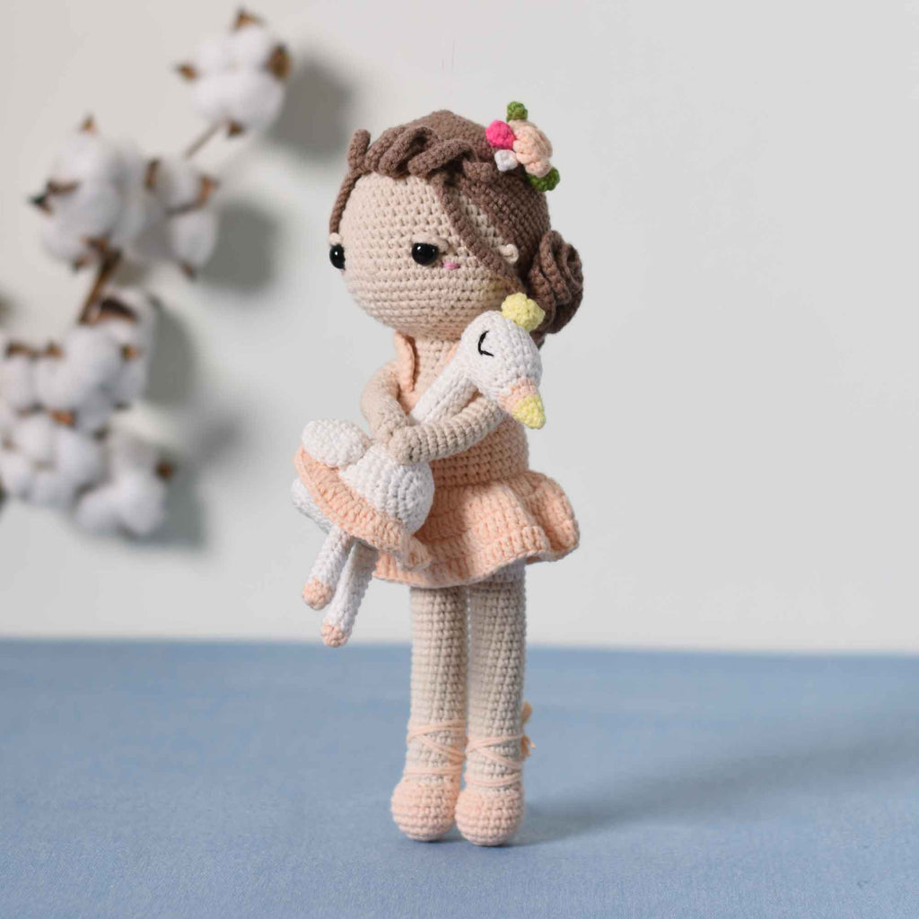 Crochet Amigurumi Ballerina Doll & Her Little Swan, Ballet, Handmade Doll - SaiGonDoll