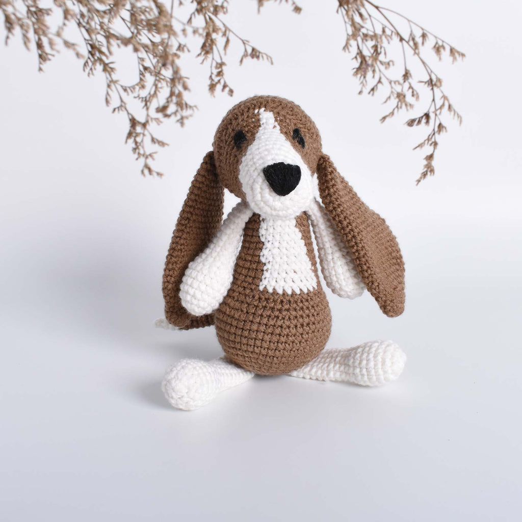 Basset Hound, Hush Puppy Amigurumi Crochet Stuffed Dog Kid Toy High Quality - SaiGonDoll