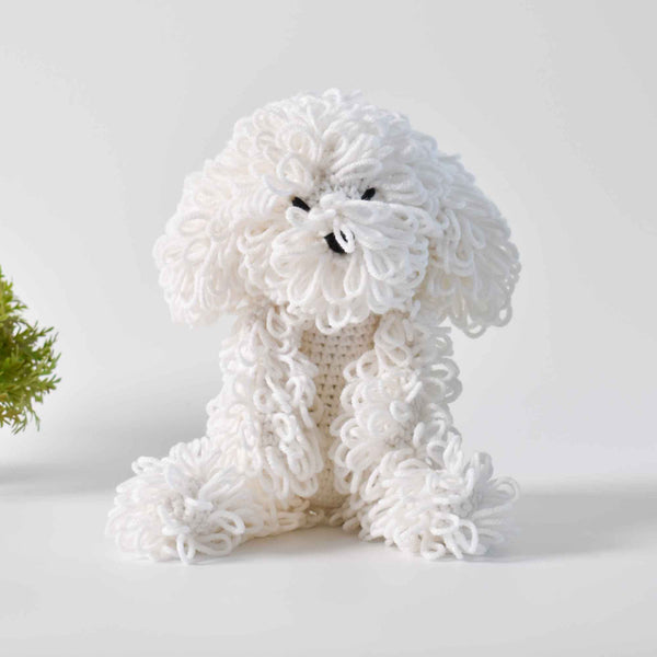 Cute Dog Amigurumi Crochet Bichon Frise Handmade Stuffed Dog Baby Toy - SaiGonDoll