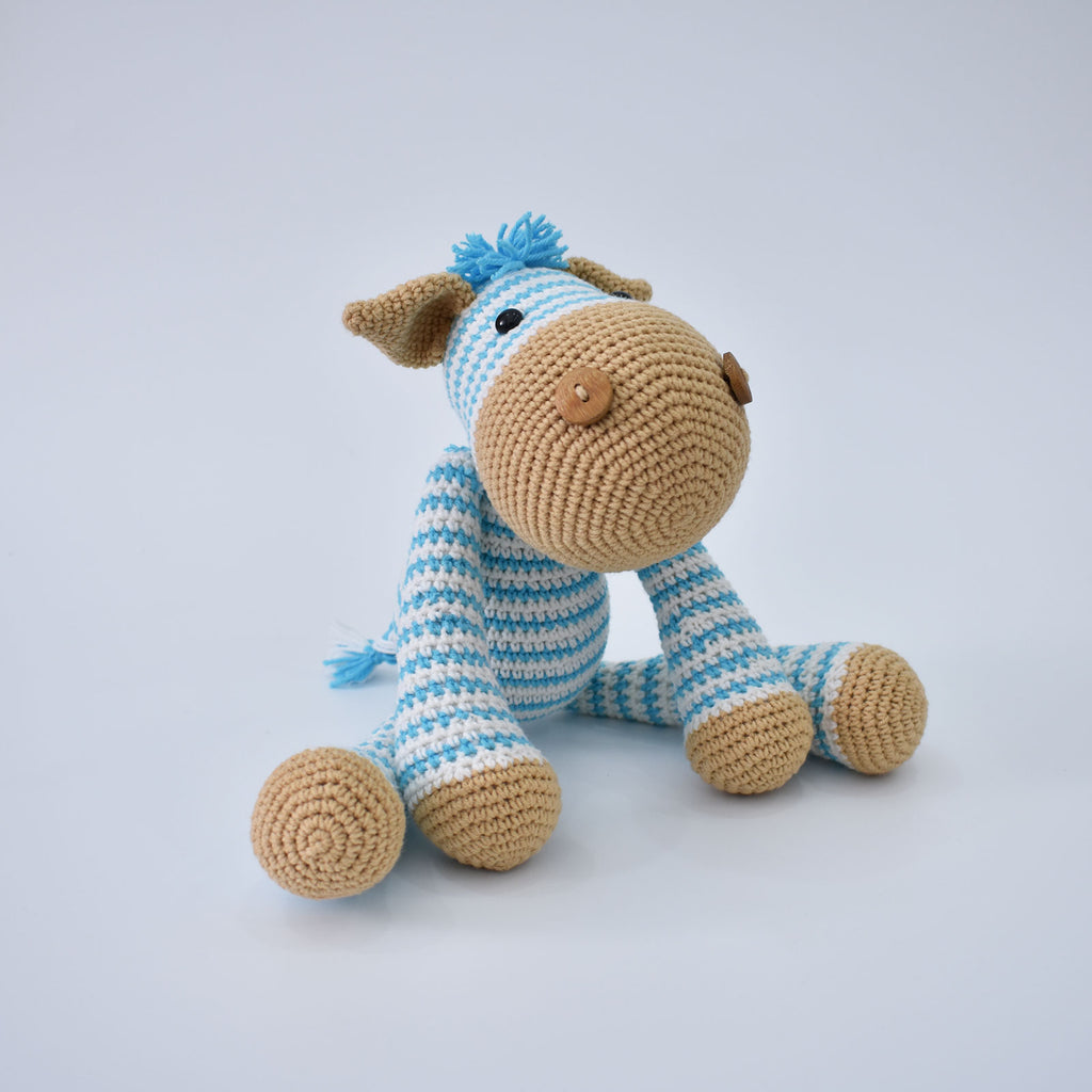 Zebra Striped Horse Crochet Animal Handmade Amigurumi Stuffed Toy High Quality - SaiGonDoll