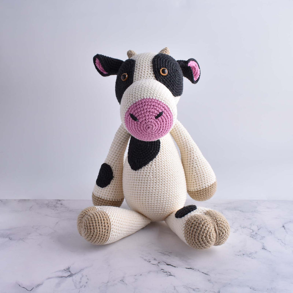 Milk Cow Kid Plush Toy Handmade Crochet Stuffed Animal Amigurumi High Quality - SaiGonDoll