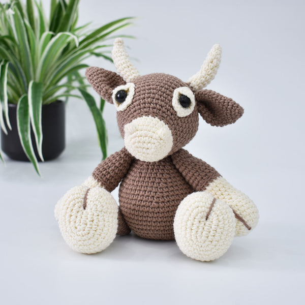 Taurus Cow Crochet Animal Handmade Amigurumi Stuffed Toy Doll High Quality - SaiGonDoll