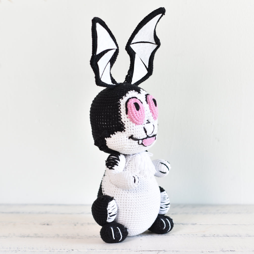 Crochet Bunny Vampire, Amigurumi Bunnicula, Handmade Plushy Toy, Stuff
