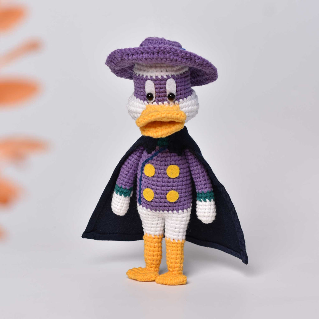 Knight Duck Handmade Crochet, Best Gift for Him, Darkwing Duck, Amigurumi Duck Toy