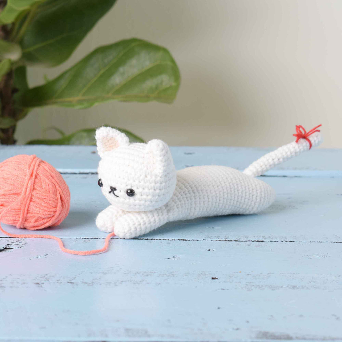 Crochet Drooping Cat Amigurumi Cat Handmade Crochet Stuffed Cat Toy Do
