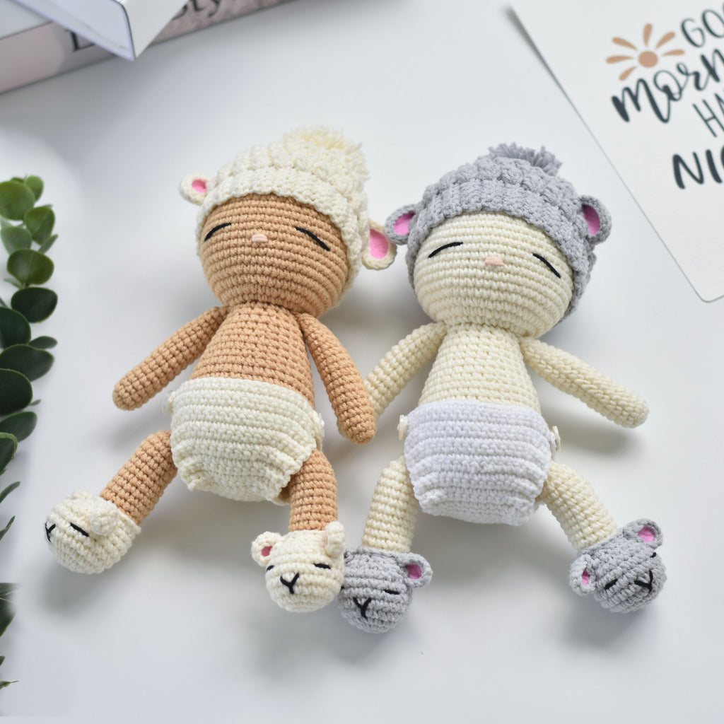Sleeping Baby Crochet For Newborn Gift - Aries Baby Crochet Gift - Astrology Crochet Stuffed Gift - Zodiac Baby Shower Gift Idea