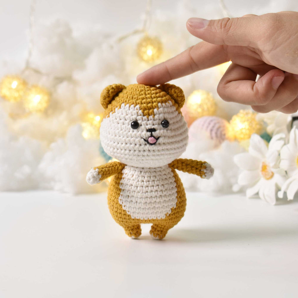 Super Cute Shiba Inu Dog Amigurumi Toy Handmade Crochet Stuffed Toy Doll Gift